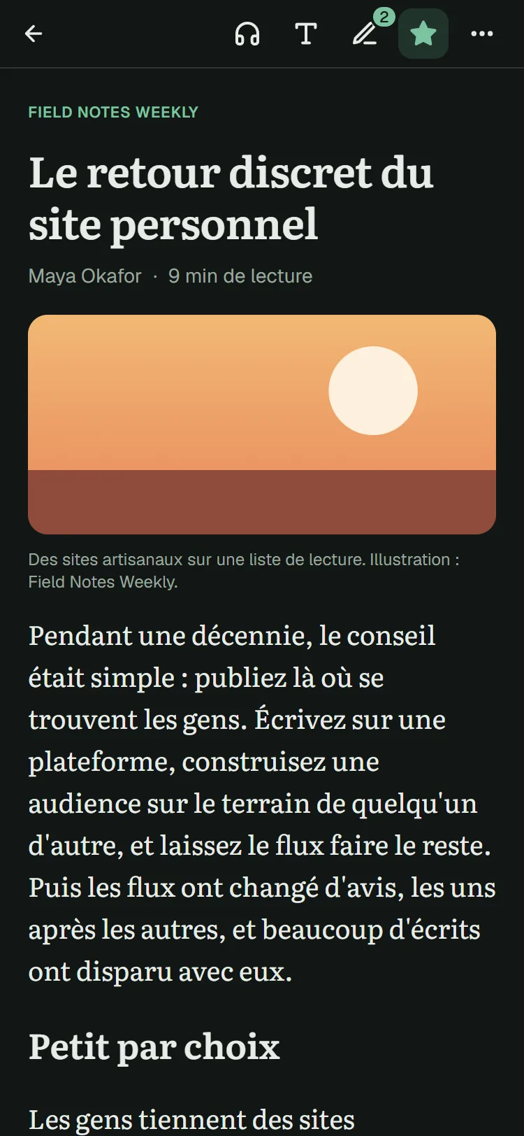 Le retour discret du site personnel