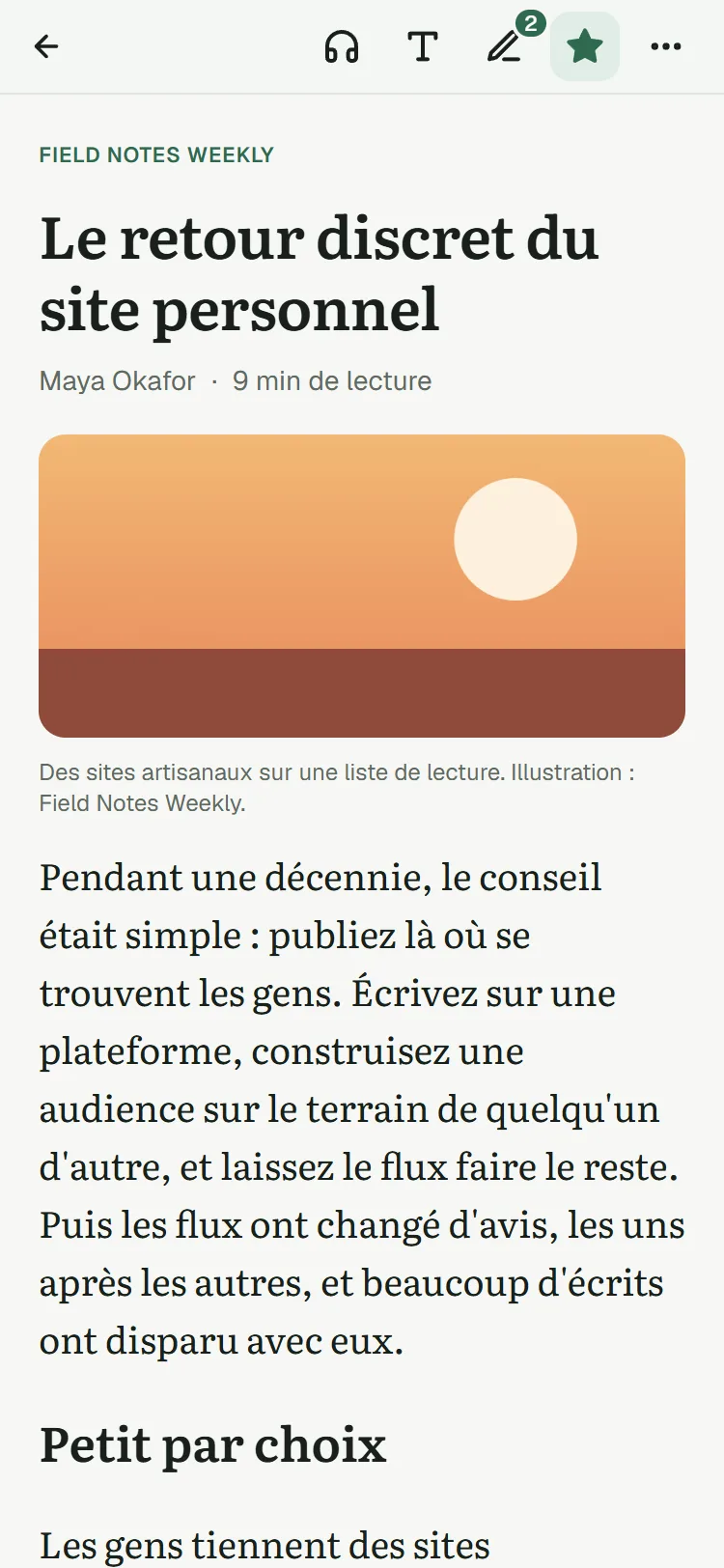 Le retour discret du site personnel